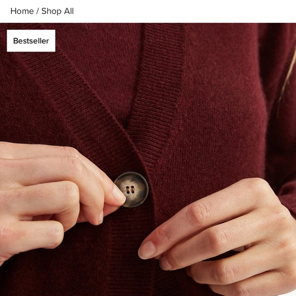 Naadam Signature Cashmere Boyfriend Cardigan Size M - Picture 2 of 5